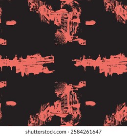 grunge building vector town pattern seamless landscape silhouette paint effect