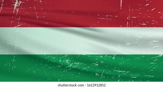 Grunge Bulgaria flag. Bulgaria flag with waving grunge texture. Vector background.