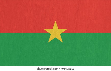 Grunge Burkina flag. Burkina flag with grunge texture. Vector template.