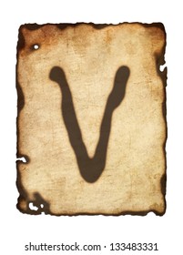 Grunge burnt paper alphabet hand drawn. Vector eps8