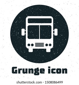 Grunge Bus icon isolated on white background. Transportation concept. Bus tour transport sign. Tourism or public vehicle symbol.  Vector Illustration