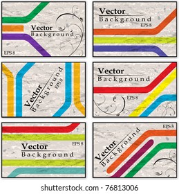 Grunge business cards with lines different colors and place for text