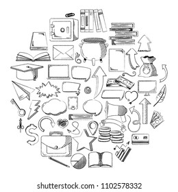 grunge business office icons finance strategy