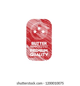 grunge butter vector logo badge. butter premium quality package label. vintage stamp