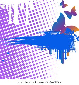 Grunge butterfly design with text space