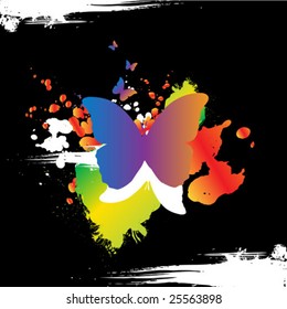 Grunge butterfly design with text space