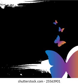 Grunge butterfly design with text space