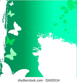 Grunge butterfly design with text space and color