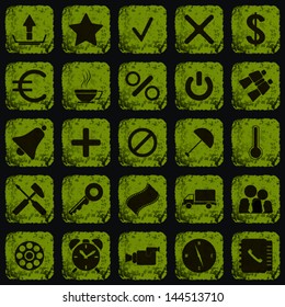 Grunge buttons vector set