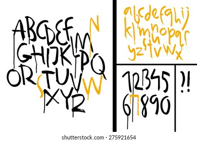 Grunge calligraphic font