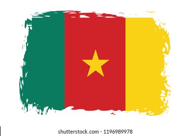 Grunge Cameroon flag.flag of Cameroon,banner vector illustration. Vector illustration eps10.