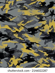 Grunge camouflage seamless vector pattern for outerwear and bottom