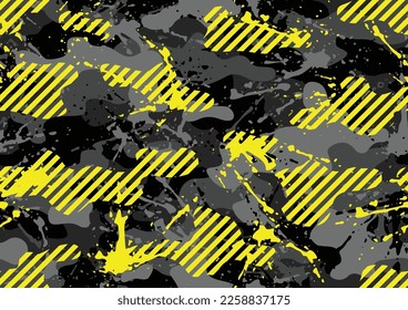Grunge la textura de camuflaje sin fisuras. Resumen del fondo militar interminable y moderno de camo para tela y moda de impresión textil. Ilustración vectorial.