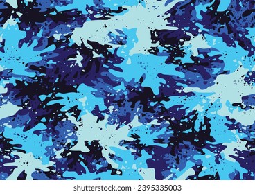 Grunge camouflage texture seamless pattern. Abstract modern endless military camo background for fabric and fashion textile print. Vector illustration.