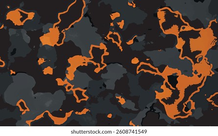 Grunge camouflage texture seamless pattern. Abstract modern endless military camo background for fabric and fashion textile print. Vector illustration.