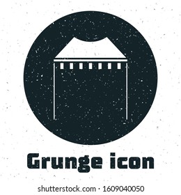 Grunge Camping tent icon isolated on white background. Carnival camping tent. Amusement park.  Vector Illustration