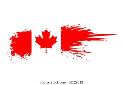 grunge canada flag background,vector illustration