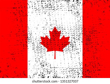 Grunge Canada flag vector illustration