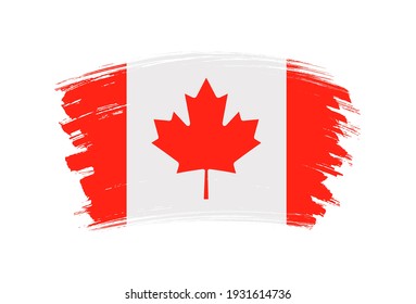 Grunge Canada flag.Brush stroke flag of Canada.