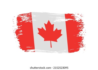 Grunge Canada Flag.Brush Strich Canada Fahne.