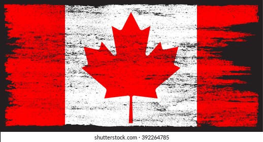Grunge Canada Flag.Vector Canadian Flag.