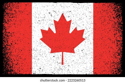 Grunge Canada flag.Vector old flag of Canada.
