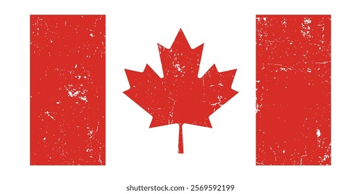 Grunge Canadian flag. Flag of Canada with grunge texture. EPS Vector Illustration