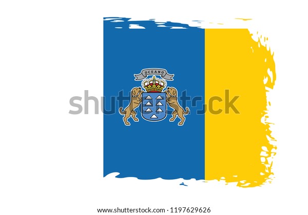 Grunge Canary Islands Flagflag Canary Islandsbanner Stock Vector ...