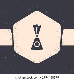 Grunge Candy icon isolated on grey background. Monochrome vintage drawing. Vector