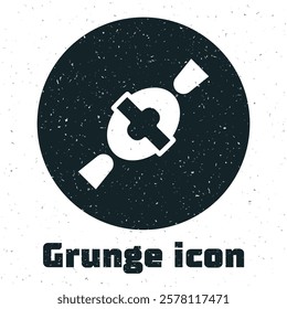 Grunge Candy icon isolated on white background. Happy Halloween party. Monochrome vintage drawing. Vector