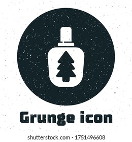 Grunge Canteen water bottle icon isolated on white background. Tourist flask icon. Jar of water use in the campaign. Monochrome vintage drawing. Vector Illustration