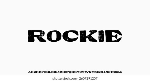 Grunge capital letters, distressed alphabet. Punk and grunge style alphabet.  Bold brush drawn vector typography. Black ink dirty texture capital letters. Retro typeface.