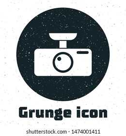 Grunge Car DVR icon isolated on white background. Car digital video recorder icon.  Vector Illustration