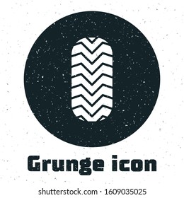 Grunge Car tire icon isolated on white background.  Vector Illustration