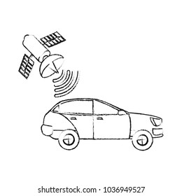 grunge car tranport with satellite wifi connection