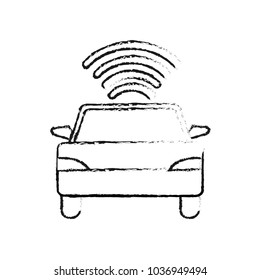 grunge car transport with wifi digital connection