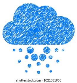 Grunge Cardano Cloud rubber seal stamp watermark. Icon symbol with grunge design and scratched texture. Unclean vector blue sign.