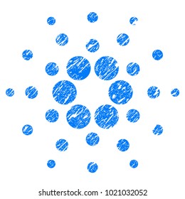 Grunge Cardano rubber seal stamp watermark. Icon symbol with grunge design and dust texture. Unclean vector blue emblem.