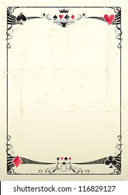 grunge casino. A grunge card frame for a poster.