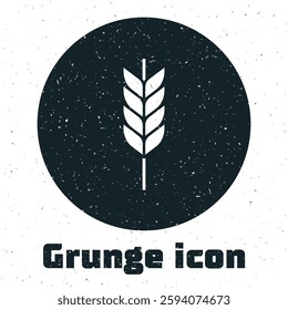 Grunge Cereals set with rice, wheat, corn, oats, rye, barley icon isolated on white background. Ears of wheat bread symbols. Monochrome vintage drawing. Vector