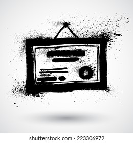 Grunge certificate icon vector illustration