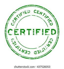 Grunge certified stamp on white background