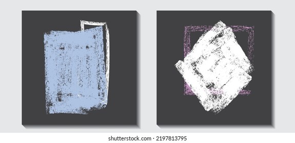 Grunge chalk banner background. Chalk texture with square banner background.
