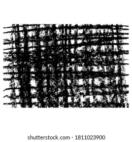 Grunge chalk distressed texture. Abstract striped grid background. Vector illustration.