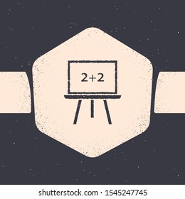 Grunge Chalkboard icon isolated on grey background. School Blackboard sign. Monochrome vintage drawing. Vector Illustration