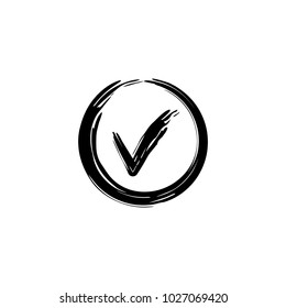 grunge check icon vector