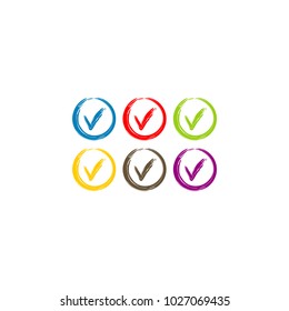 grunge check icon vector