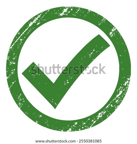 Grunge check mark symbol for verification and approval concepts. hand drawn textured confirm icon isolated on transparent background