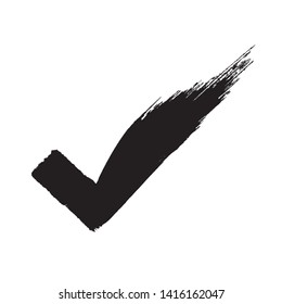 Grunge check mark . Vector