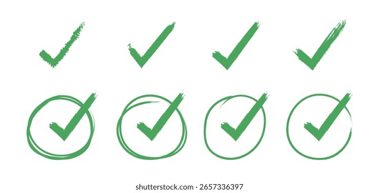 Grunge Check Marks Circles Collection